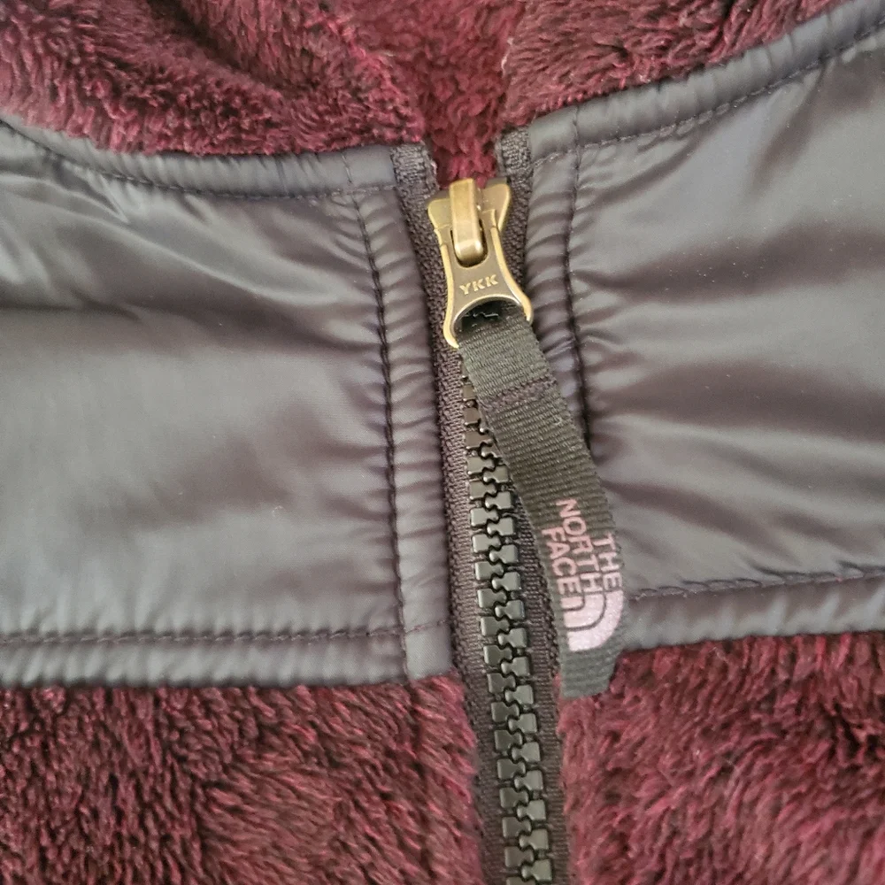 THE NORTH FACE Burgundy Fleece Fleece‎ Full Zip Hoodie Jacket/Coat Girl's SZ 7/8